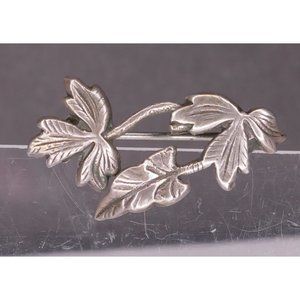 Vintage Sterling Silver Leaf Brooch - Small Brooch With Botanical Design